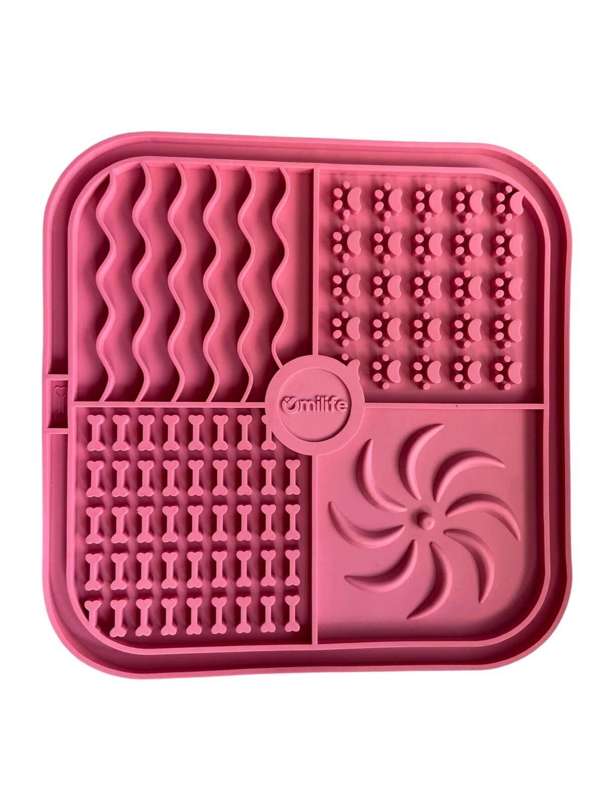Omilife Köpek ve Kedi Yavaş Yeme Kabı Yalama Matı Katı Sıvı Gıda Silikon Fenomen Ürün Pembe