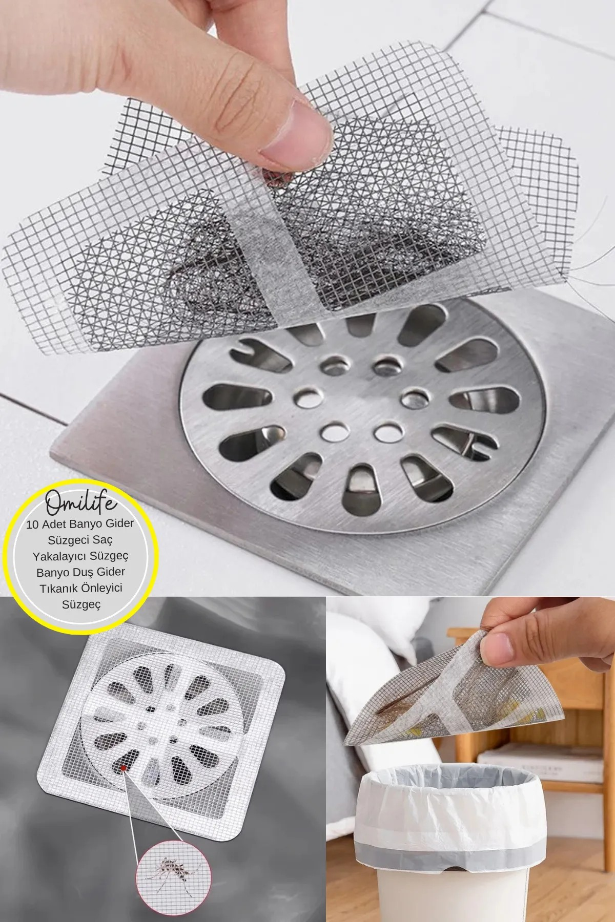 Omilife Banyo Gider Süzgeci 10 Lu Fenomen Ürün