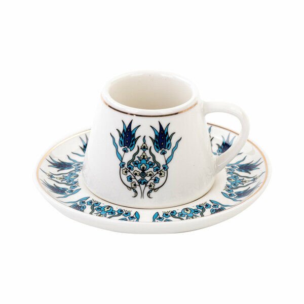 Perotti Fincan Takımı Kahve Porselen 12 Parça Mavi Ege