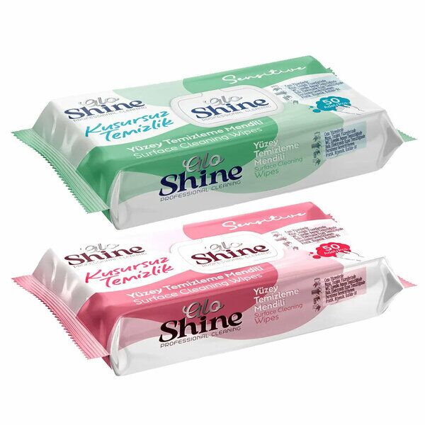 Alo Shine Yüzey Temizleme Mendili 50 Li Pembe