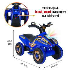 Uj Toys Müzikli ve Led Işıklı Akülü Atv 6 V Safari
