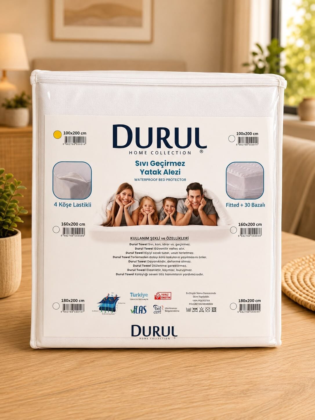Durul Köşe Lastikli Alez 100 X 200 Cm Beyaz