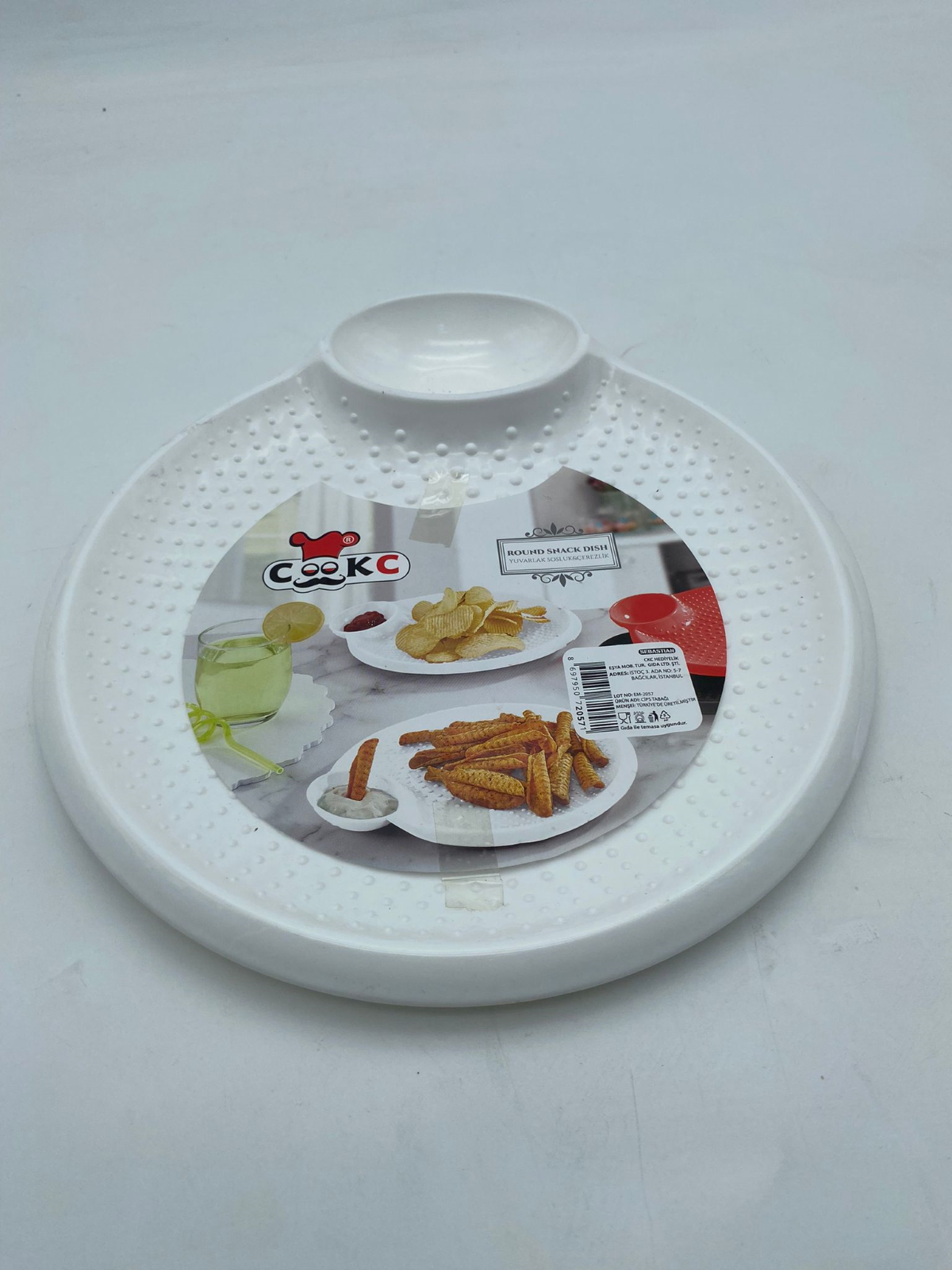 Ckc Cookc Cips Sosluk Çerezlik Tabak Sebastian Yuvarlak Beyaz