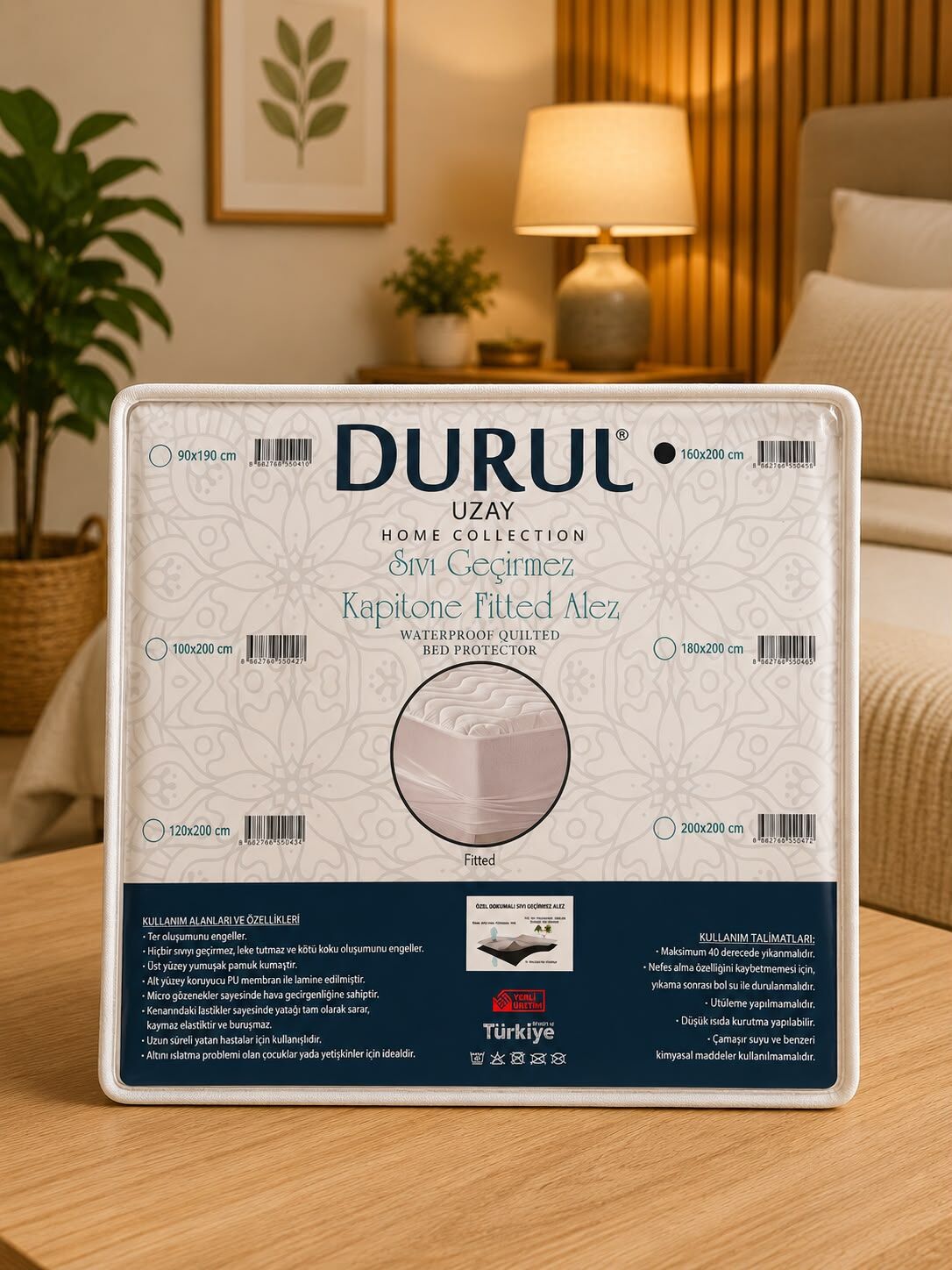 Durul Kapitone Fitted Alez  160 X 200 Cm Beyaz