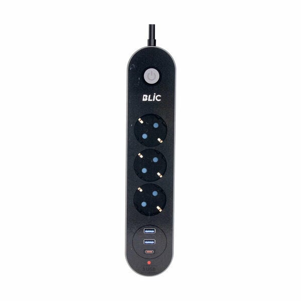 Blic Akım Korumalı Grup Priz 2 Mt Kablo Anahtarlı 10A (3 Priz 3XUSB)
