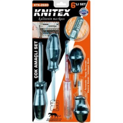 Kinetex Tornavida Seti İzole Bantlı 6 Parça Siyah
