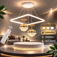 Avize Kare Linda Çift Toplu