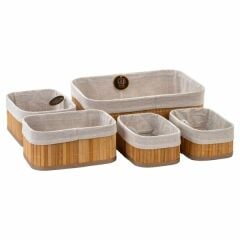 Krd Home Sepet Dikdörtgen Bambu 5 Li