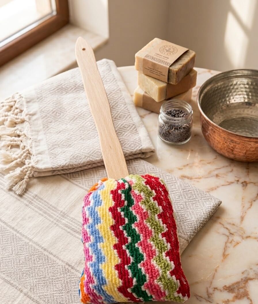 Carelly Saplı Banyo Kesesi Karışık Renkli