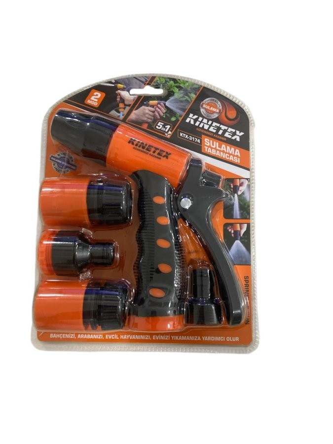 Kinetex Ktx-3174 Sulama Tabancası 2 Fonksiyonlu 5 Parça Turuncu
