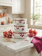 Alev Saklama Kabı Emaye 14-16-18 Cm Desenli