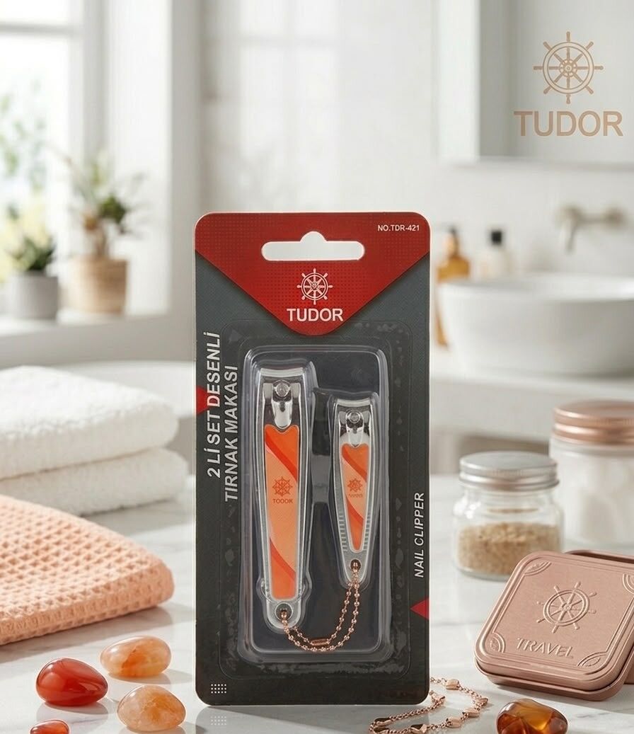 Tudor Tırnak Makası 2 Li Set Turuncu
