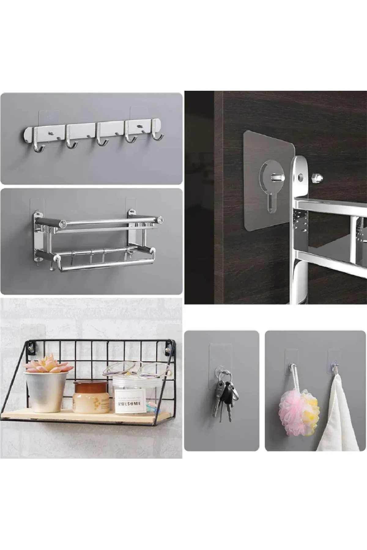 Omilife Yapışkanlı Vidalı Askı 4 Lü Fenomen Ürün