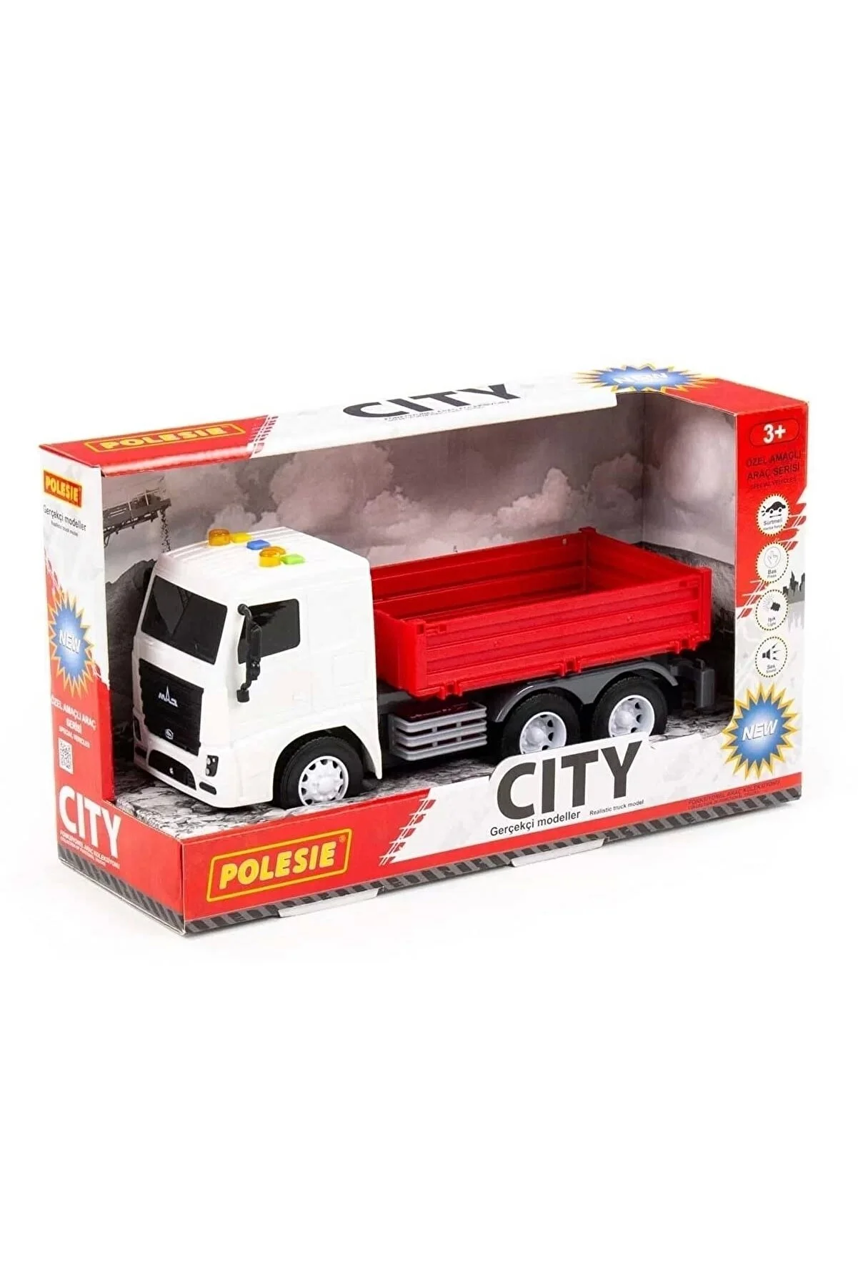 Polesie City-2 Sürtmeli Kamyonet Işıklı Sesli Kamyonet Beyaz