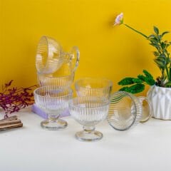 Krd Home Kase Ayaklı Çizgili Camılıa 6 lı