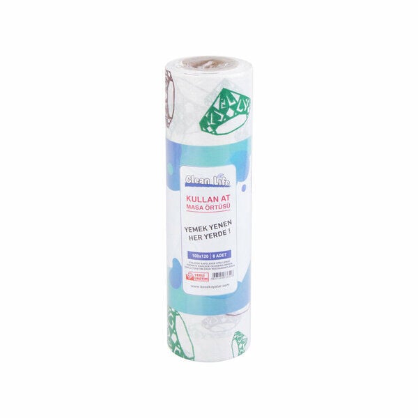Clean Life Kağıt Tek Kullanımlık Masa Örtüsü 8 Adet 9.6 Mt 100x120 Cm