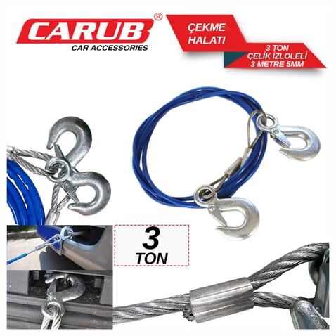 Carub Çekme Halatı Çelik 3 Ton İzoleli 3 Mt