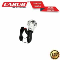 Carub Seyyar Lamba 12V Krom Metal Kafesli