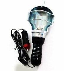 Carub Seyyar Lamba 12V Krom Metal Kafesli Siyah