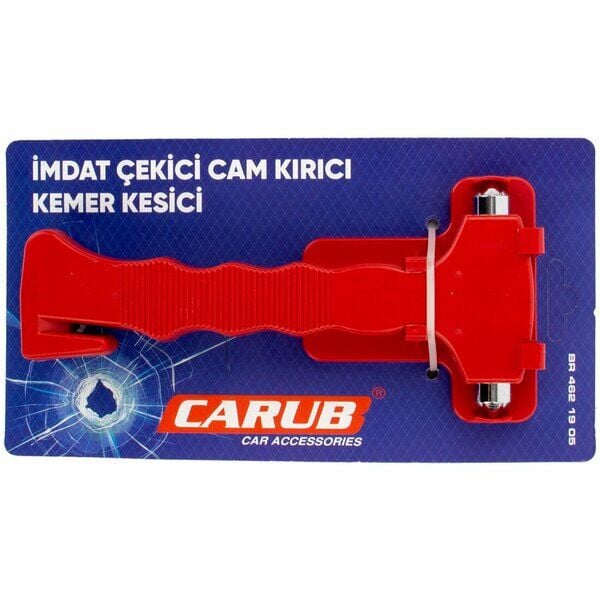 Carub İmdat Çekici Cam Kırıcı + Kemer Kesici Kırmızı