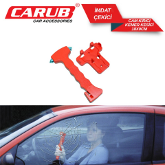 Carub İmdat Çekici Cam Kırıcı + Kemer Kesici Kırmızı