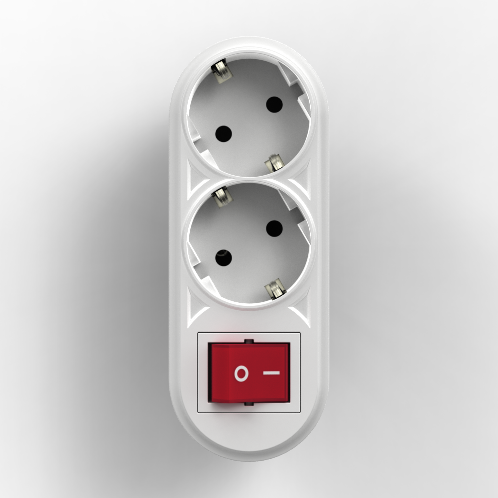 Fetih 106-02 İkili Anahtarlı Topraklamalı Fişli Priz