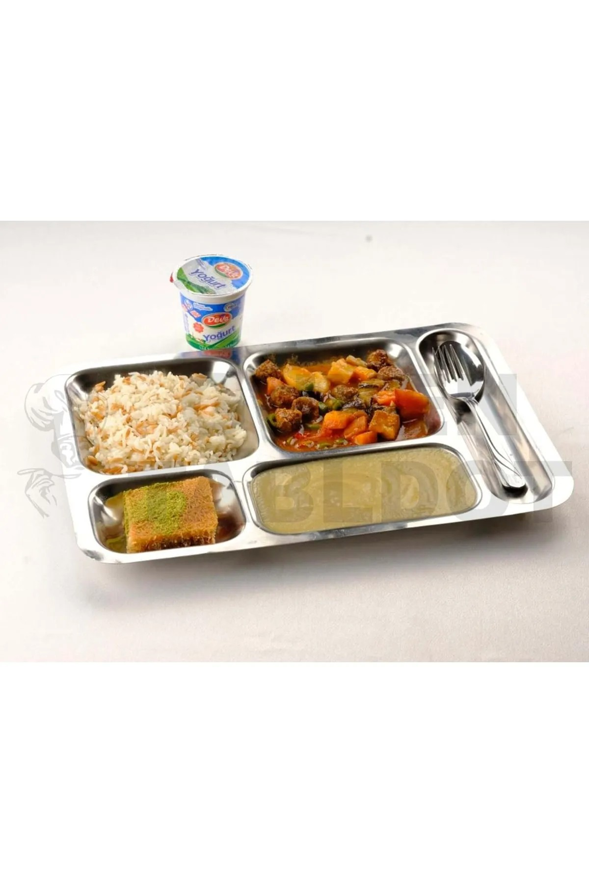 Metal 5 Bölmeli Tabldot Tabağı