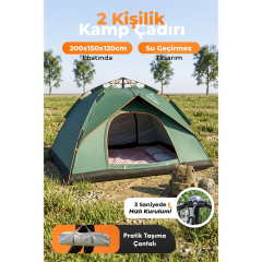 Auhma Ac6634 Otomatik Çadır 200*150*120 2 Kişilik Zümrüt