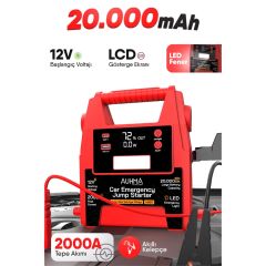 Auhma A8811 Akü Takviyeli Şarjlı Powerbank Dijital Fener 20.000 Mah
