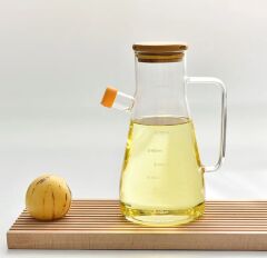 Bambu Kapaklı Cam Yağdanlık 900 Ml