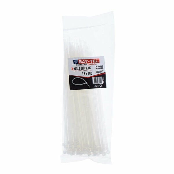 Baytec Cırt Kelepçe Beyaz 100 Lü 3.6 X 200 Beyaz