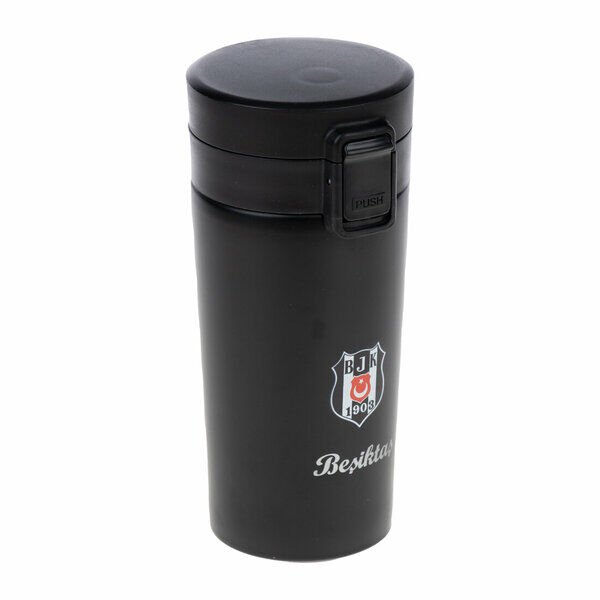 Beşiktaş Termos Kupa Çelik 400ml Kilitli Siyah
