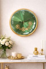 MyLife Duvar Saati Çarklı 40 Cm Gold