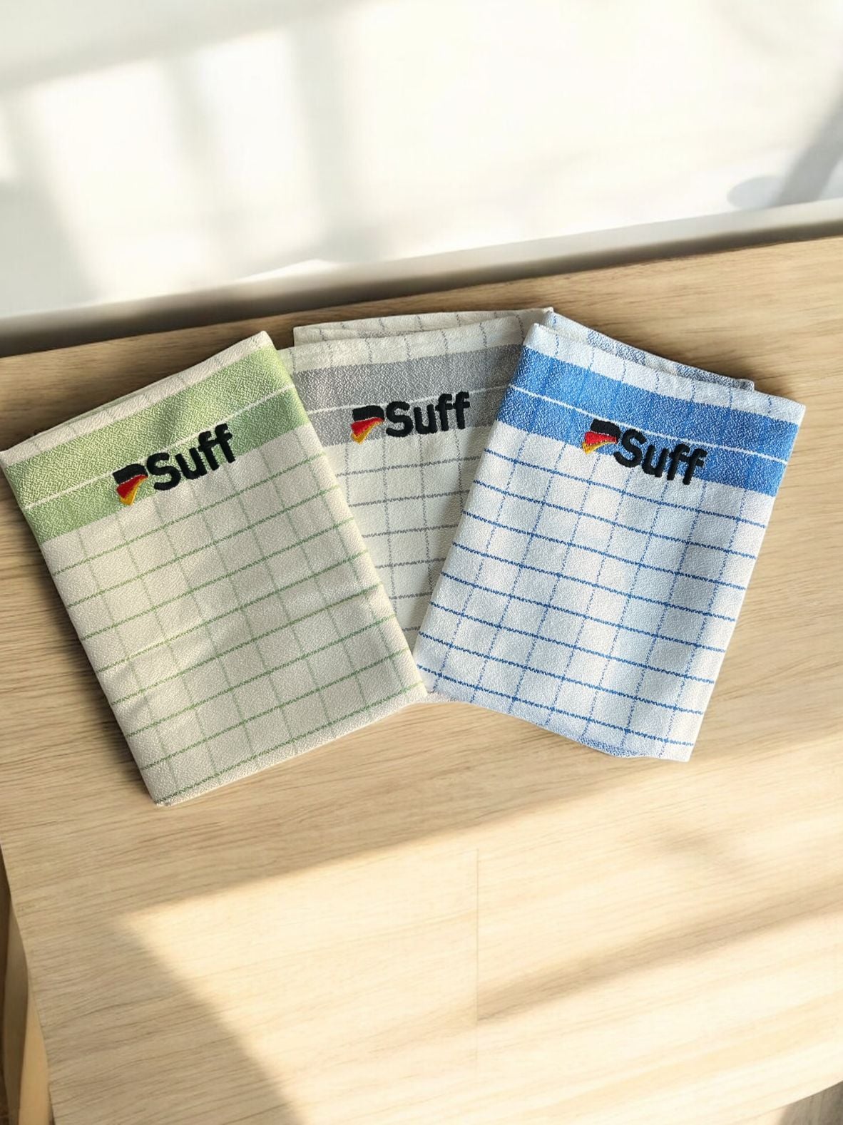 Suff Cam Yüzey Temizleme Bezi Altın Serisi 60X40 Cm 3 Lü Karışık Renkli