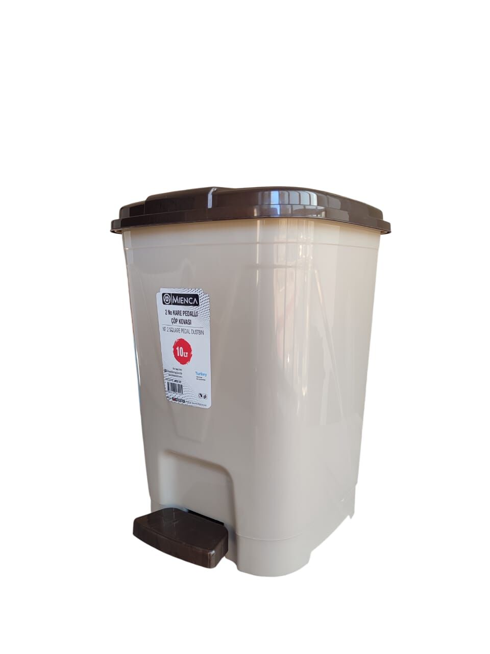Merdem Çöp Kovası Pedallı Kare 10 Lt No.2 Vizon