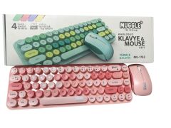 Muggle Mouse Seti Klavye Mouse Seti Kablosuz Q Pembe
