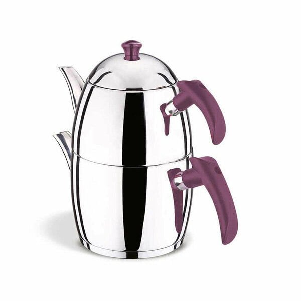 Akdeniz Çaydanlık Takımı Prestij Aile Boy Soft Şiraz Bakalit Kulp