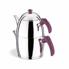 Akdeniz Çaydanlık Takımı Prestij Aile Boy Soft Şiraz Bakalit Kulp