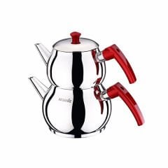 Akdeniz Çaydanlık Takımı Küre Mini Boy Elma Şekeri Bakalit Kulp