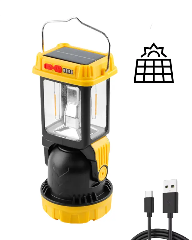 Alaska Sdr-1277 W Çok Fonksiyonlu Güneş Enerjili Taşınabilir Kamp Lambası Feneri