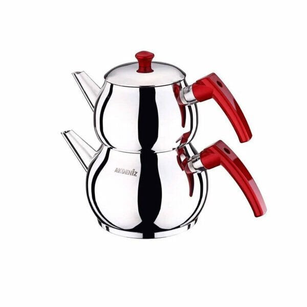 Akdeniz Çaydanlık Takımı Küre Orta Boy Elma Şekeri Bakalit Kulp