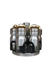 Yakut Baharat Takımı Cam Metal Döner Standlı Kare 6 Parça Kutulu