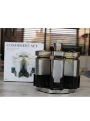 Yakut Baharat Takımı Cam Metal Döner Standlı Kare 6 Parça Kutulu