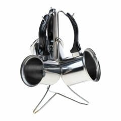 Trend İnci Cezve Seti Siyah Kulp 3 Lü Metal Askılı