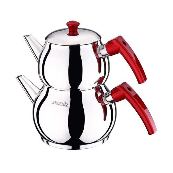 Akdeniz Çaydanlık Takımı Küre Jumbo Boy  Elma Şekeri Bakalit Kulp