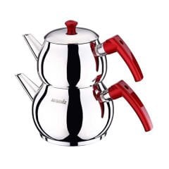 Akdeniz Çaydanlık Takımı Küre Jumbo Boy  Elma Şekeri Bakalit Kulp