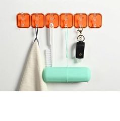 Omilife 6 Kancalı Yapışkanlı Askı Fenomen Ürün Turuncu