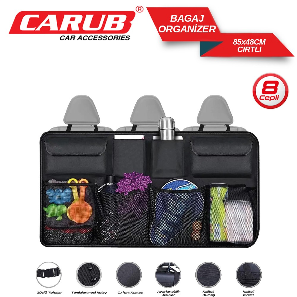 Carub Oto Bagaj Organizer 85 X 48 Cm Siyah
