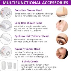 Princo Epilasyon 4 Başlıklı Şarjlı IPX6