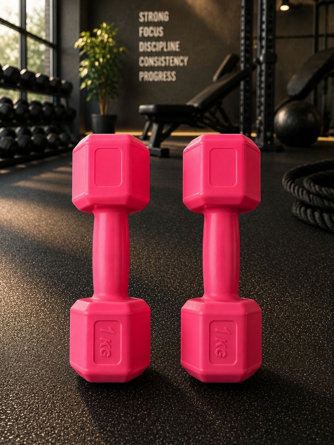 Can Sport Cosfer Plastik Dambıl 1 Kg 2 Li Pembe